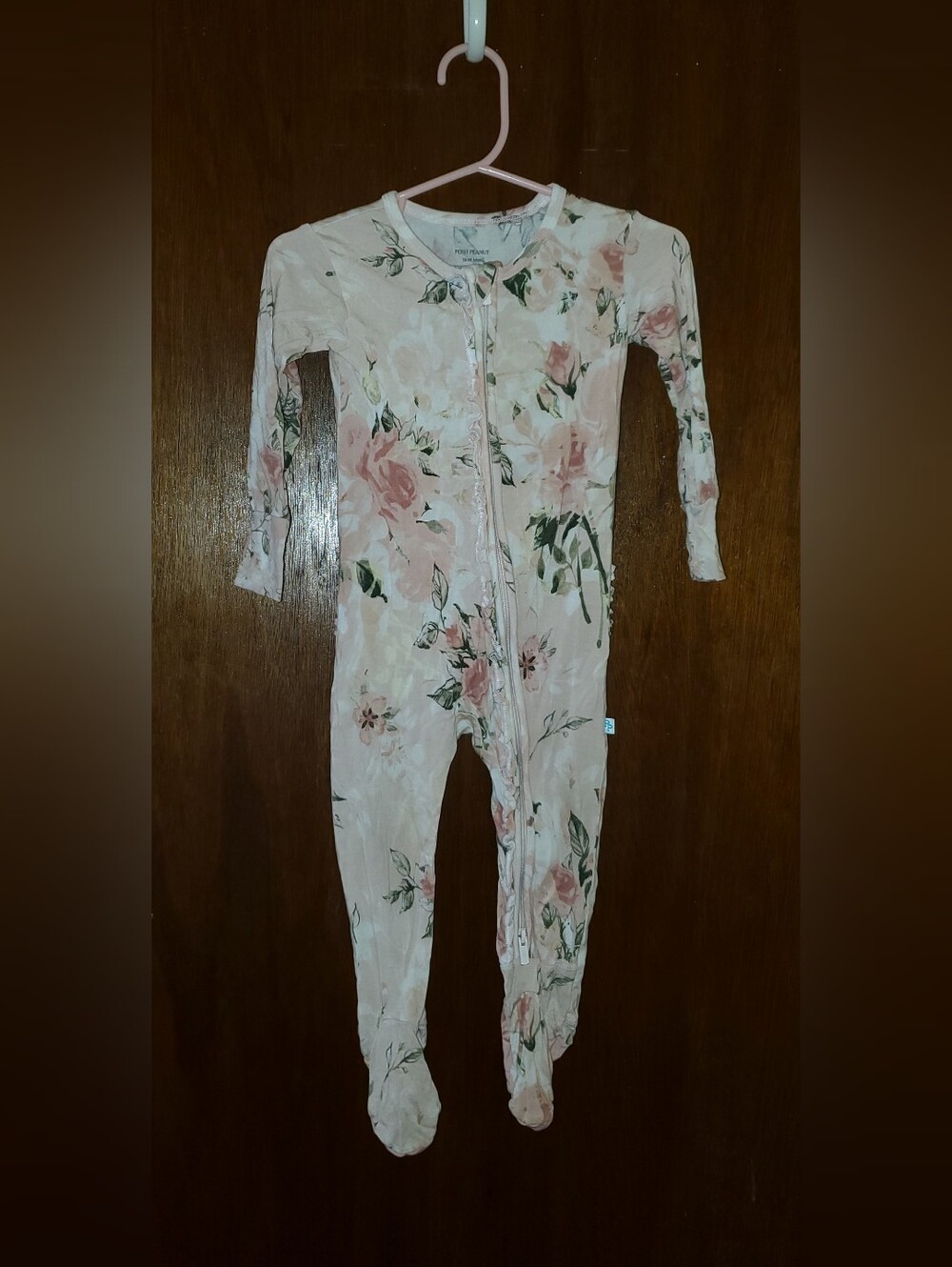 Posh Peanut Bamboo Floral Ruffle Butt Footie Sz 12-18 Months